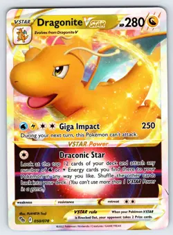 Dragonite VSTAR 050/078 2022 Pokemon GO Set Pokemon Card TCG Ultra Rare - Nm - Image 1