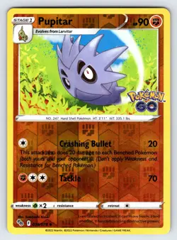 Pupitar 038/078 022 Pokemon GO Pokemon Card TCG Reverse Holo Uncommon - VLP - Image 1