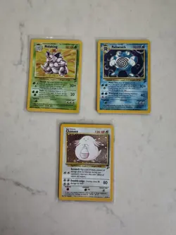 Vintage Pokemon Card Lot - Rare Holo Base Set 2 Nidoking Poliwrath Chansey LP - Image 1