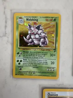 Vintage Pokemon Card Lot - Rare Holo Base Set 2 Nidoking Poliwrath Chansey LP - Image 4