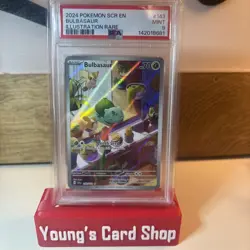 Pokemon TCG Bulbasaur Stellar Crown Illustration Rare Card 143/142 PSA 9 - Image 1