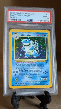 SWIRL!! 2000 Pokemon Game Base II Blastoise #2 Holo PSA 9 MINT - Image 1