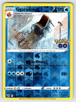 Gyarados 022/078 2022 Pokemon GO Pokemon Card TCG Arita Art Reverse Holo Rare Nm - Image 1
