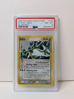 2005 POKEMON EX Deoxys GOLD STAR 105 LATIAS-HOLO PSA 8 Swirl 134971498 - Image 1