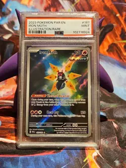 2023 POKEMON PAR EN-PARADOX RIFT ILLUSTRATION RARE #187 IRON MOTH PSA 9 - Image 1