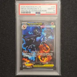 2025 POKEMON PFL EN #125/094 MEGA CHARIZARD X EX SPECIAL ILLUSTRATION RARE PSA10 - Image 1
