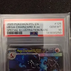 2025 POKEMON PFL EN #125/094 MEGA CHARIZARD X EX SPECIAL ILLUSTRATION RARE PSA10 - Image 2