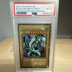 2002 Yu-Gi-Oh! Blue-Eyes White Dragon LOB-001 Unlimited PSA 8 - Image 1