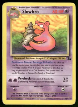 Pokemon Cards Slowbro 43/62 UNLIMITED Fossil WOTC Uncommon HP - Image 1