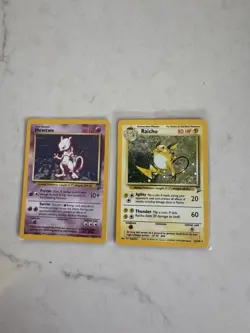 Vintage Pokemon Card Lot - Rare Holo Base Set 2 Mewtwo Raichu LP - Image 1