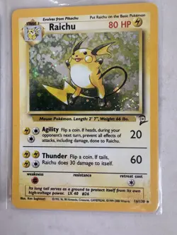Vintage Pokemon Card Lot - Rare Holo Base Set 2 Mewtwo Raichu LP - Image 2