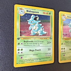 1ST EDITION NIDOQUEEN Jungle Set Holo 7/64 & Non-Holo 23/64 Pokemon (2) Card Lot - Image 2