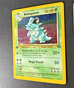 1ST EDITION NIDOQUEEN Jungle Set Holo 7/64 & Non-Holo 23/64 Pokemon (2) Card Lot - Image 3