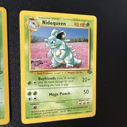 1ST EDITION NIDOQUEEN Jungle Set Holo 7/64 & Non-Holo 23/64 Pokemon (2) Card Lot - Image 4
