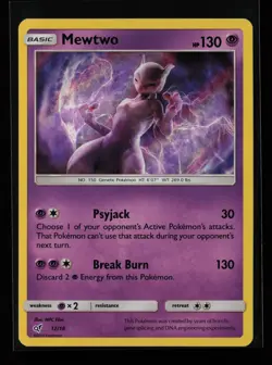 Mewtwo 12/18 Holo Rare Detective Pikachu Pokemon Card - Image 1