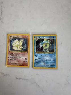 Vintage Pokemon Card Lot - Rare Holo Base Set 2 Ninetales Gyarados LP - Image 1
