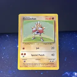 Hitmonchan Holo 7/102 Holo Rare Base Set Pokemon Card MP - Image 1