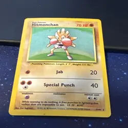 Hitmonchan Holo 7/102 Holo Rare Base Set Pokemon Card MP - Image 4