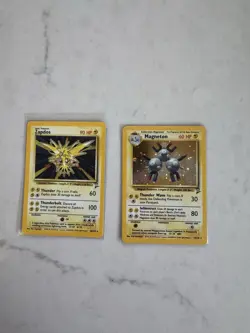 Vintage Pokemon Card Lot - Rare Holo Base Set 2 Zapdos Magneton LP - Image 1
