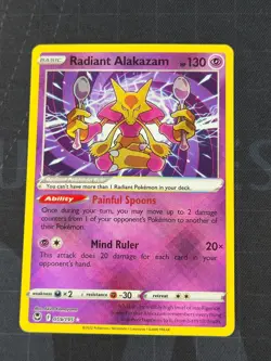 Radiant Alakazam 059/195 Pokemon Swsh12: Sword & Shield - Silver Tempest Holo #1 - Image 2