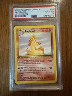 1999 Pokemon WOTC Jungle 1st Edition Rapidash #44 PSA 8 - Image 1