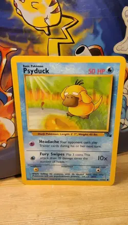 Psyduck Pokemon Fossil 1st 53/62 WOTC Vintage Englisch 🇬🇧🦆 - Image 1