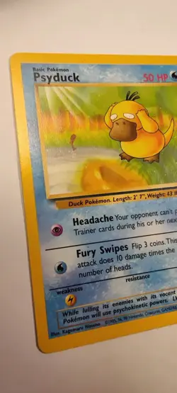 Psyduck Pokemon Fossil 1st 53/62 WOTC Vintage Englisch 🇬🇧🦆 - Image 2