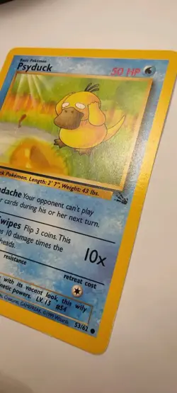Psyduck Pokemon Fossil 1st 53/62 WOTC Vintage Englisch 🇬🇧🦆 - Image 3