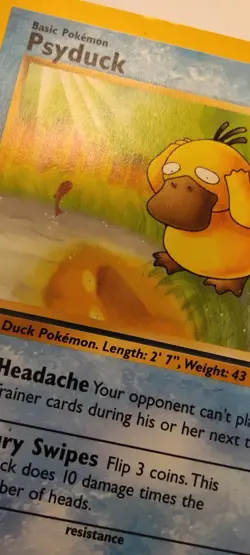 Psyduck Pokemon Fossil 1st 53/62 WOTC Vintage Englisch 🇬🇧🦆 - Image 4