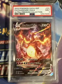 2022 POKEMON SWSH BLACK STAR PROMO #261 FULL ART/CHARIZARD VMAX PSA 9 - Image 1