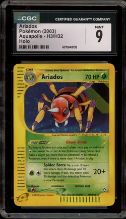 Pokemon Ariados Aquapolis Holo Rare #H3 CGC 9 Mint - Image 1