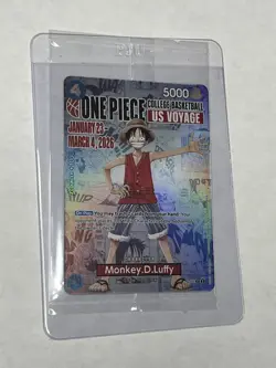 🔥One Piece Monkey D. Luffy College Basketball US Voyage Promo Card🔥 W/Poster! - Image 1