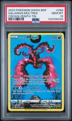 Galarian Moltres SWSH284 Crown Zenith Promo Card PSA 10 Gem Mint - Image 1