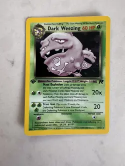 1st Edition Holo Rare Team Rocket Dark Weezing Card 14/82 LP Very Nice Vintage - Image 1