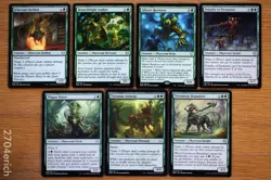 Set of 7 Green Toxic Creatures *NM* Phyrexia Magic MTG Poison Counters Infect - Image 1