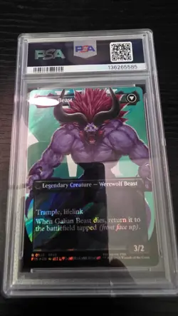 PSA 10 Magic MTG Final Fantasy Vincent Valentine Borderless Surge Foil 0528 - Image 2
