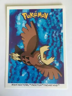 STICKER POKEMON N°164 " NOCTOWL - NOARFANG " DUNKIN BOOMER TOPPS MINT NEUF 2001 - Image 1