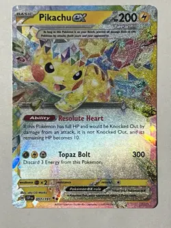 Pokemon TCG Sv08: Surging Sparks Pikachu EX 057/191 NM/MT Pokemon Nintendo Card - Image 1