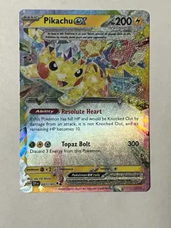 Pokemon TCG Sv08: Surging Sparks Pikachu EX 057/191 NM/MT Pokemon Nintendo Card - Image 2