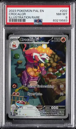 2023 POKEMON PAL EN-PALDEA EVOLVED ILLUSTRATION RARE #202 CROCALOR PSA 8 - Image 1
