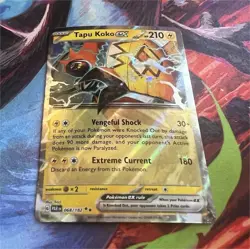 Pokemon Tapu Koko ex 068/182 SV04: Paradox Rift Double Rare Holo EX - Image 1