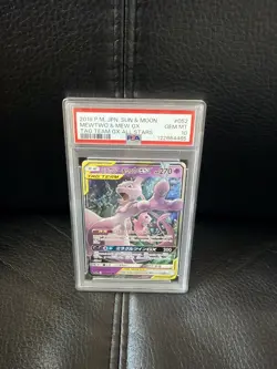 2019 POKEMON JPN SUN & MOON TAG TEAM GX ALL STARS #052 MEWTWO & MEW GX PSA 10 - Image 1