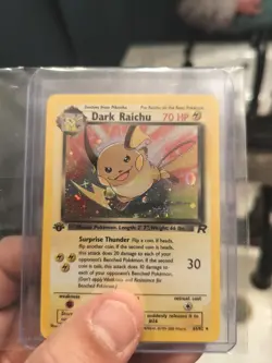 Pokemon Dark Raichu Holo TCG Card 83/82 1st Edition Secret Rare 2000 SWIRL - Image 2