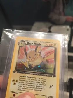 Pokemon Dark Raichu Holo TCG Card 83/82 1st Edition Secret Rare 2000 SWIRL - Image 3