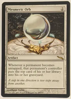 MTG English Magic Card, Light Play MESMERIC ORB from Mirrodin - Image 1