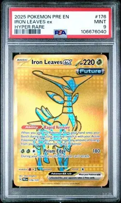 PSA 9 Iron Leaves ex Hyper Rare Prismatic Evolutions 2025 Pokemon Card #176 - Image 1
