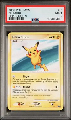 2009 POKEMON POP SER 9 #15 PIKACHU PSA 9 - Image 1
