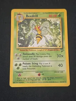 Beedrill 021/130 Base Set 2 Regular Black Star Rare Pokemon TCG Light Played - Image 1