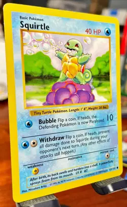 VLP 🔥 1999-2000 Pokemon Base Set - Squirtle Shadowless 63/102 WOTC Vintage - Image 2