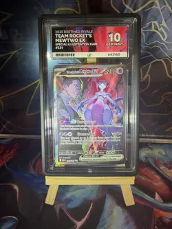 Pokemon TCG Destined Rivals Team Rocket's Mewtwo EX 231/182 - ACE Gem Mint 10 - Image 1